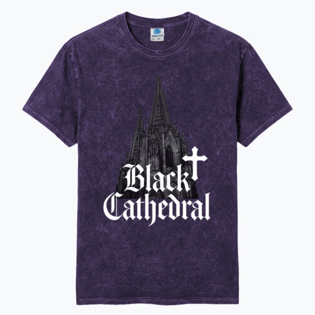 Gotisches Vintage-T-Shirt Mineral Wash | Black Cathedral Shadow I | 100 % Baumwolle