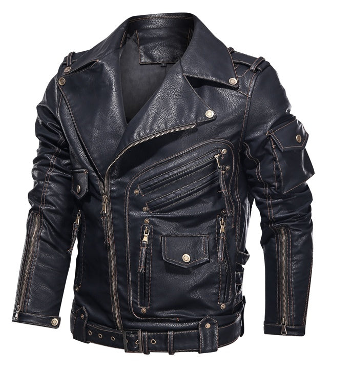Metallische Lederjacke Basic Antisystem Armor