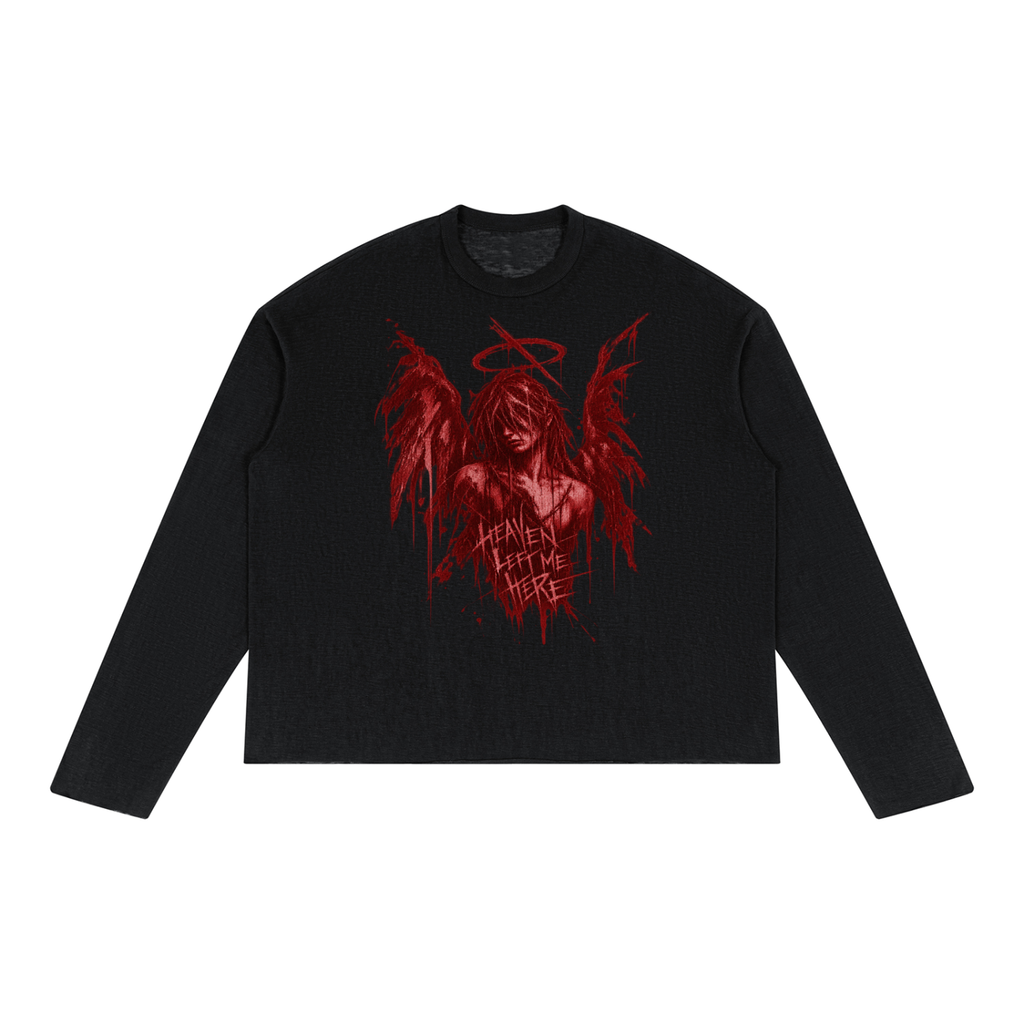 Grunge Gothic Unisex-Langarmshirt | Heaven Left Me Here | Gefallener Engel