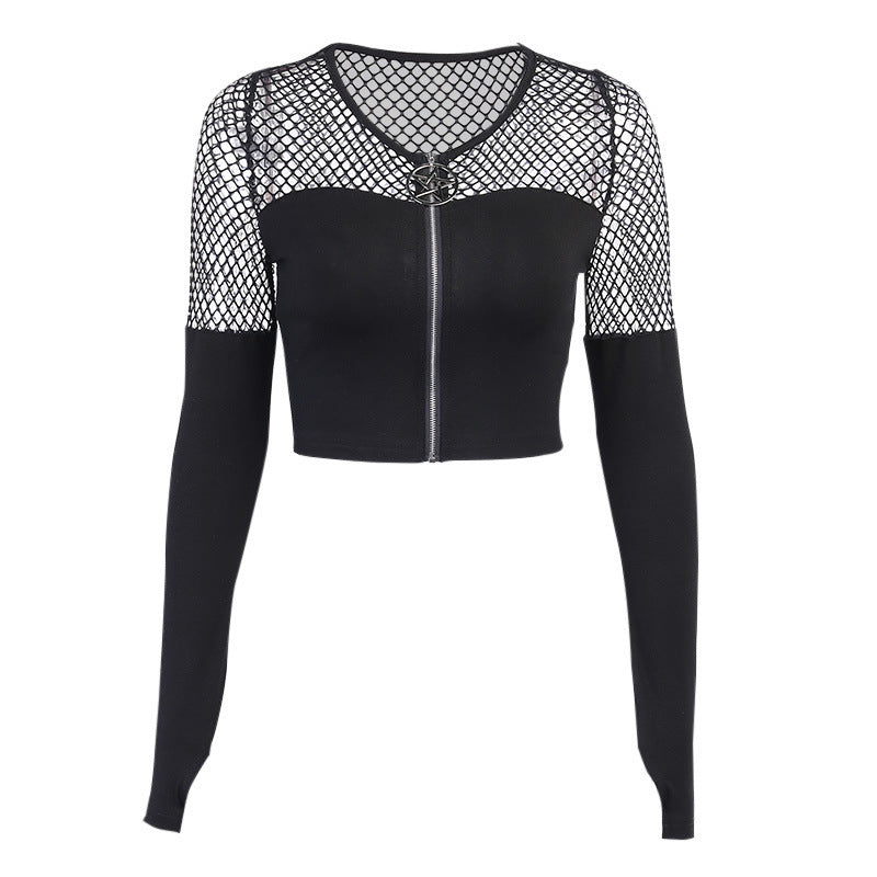 Gotischer Cardigan mit Netzstoff Dark Ambient