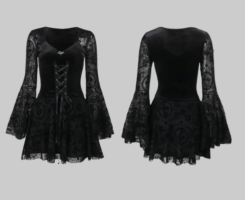 Gotisches Mini-Kleid Black Veil Makabre Dance | Victorian Gothic