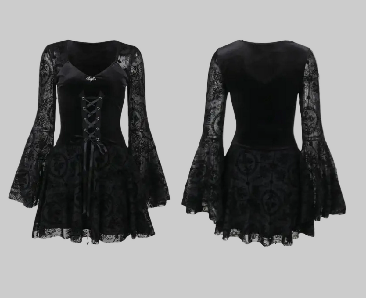 Gotisches Mini-Kleid Black Veil Makabre Dance | Victorian Gothic