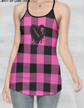 Punk-Tanktop mit pastellrosa Karomuster