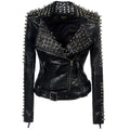 Death-Metal-Lederjacke mit Nieten – Heavy Metal Pain Armor