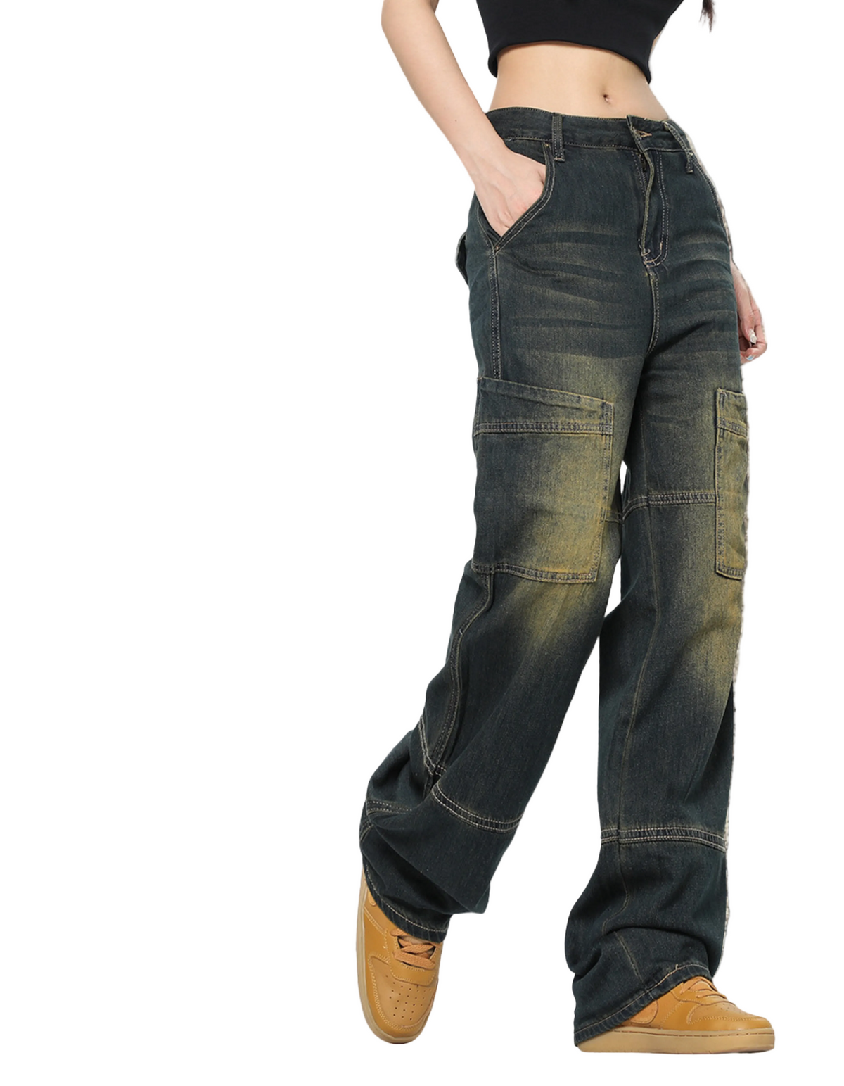 Grunge-Jeans im Retro-Stil mit Rissen