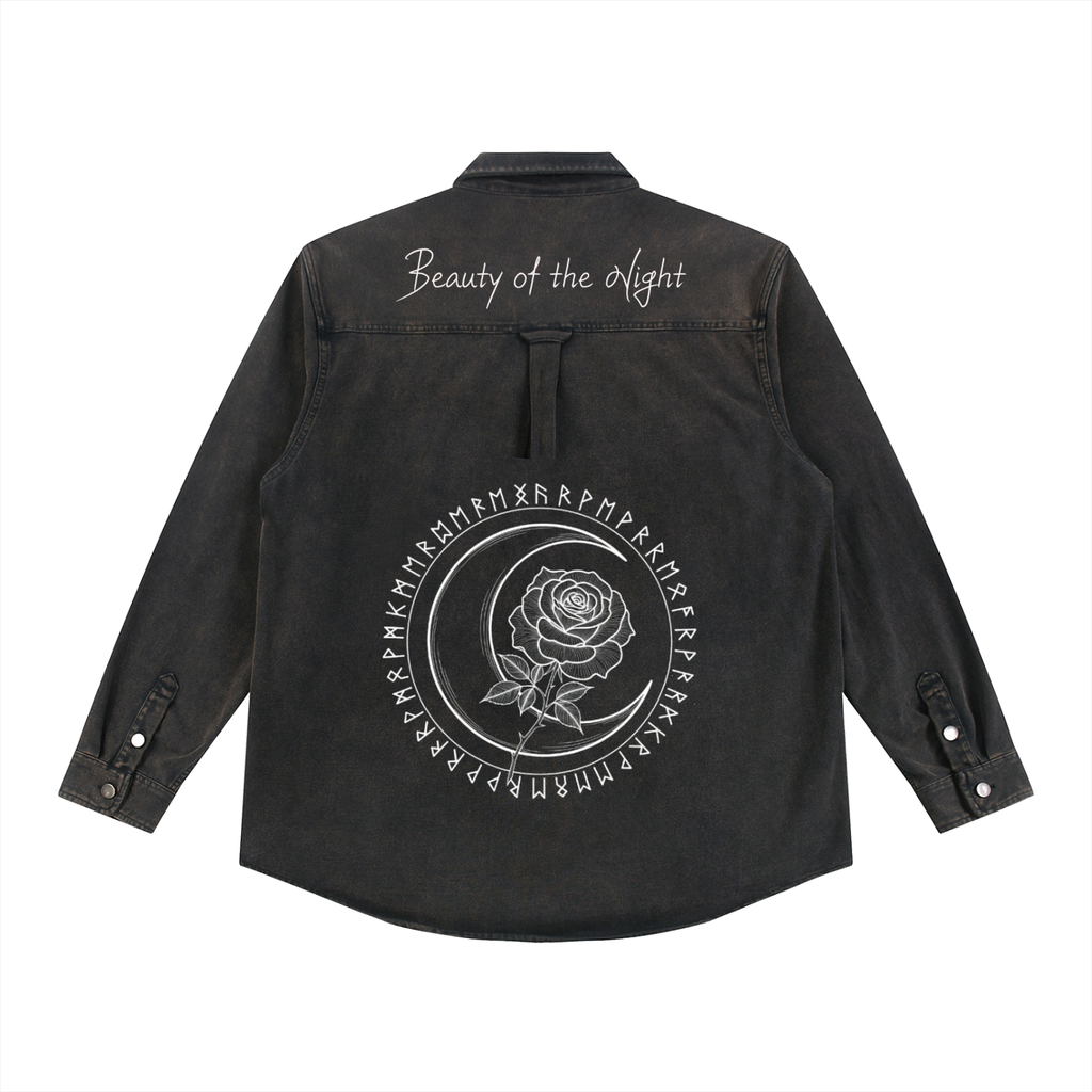 Gotische Jeansjacke | Dark Night Rose