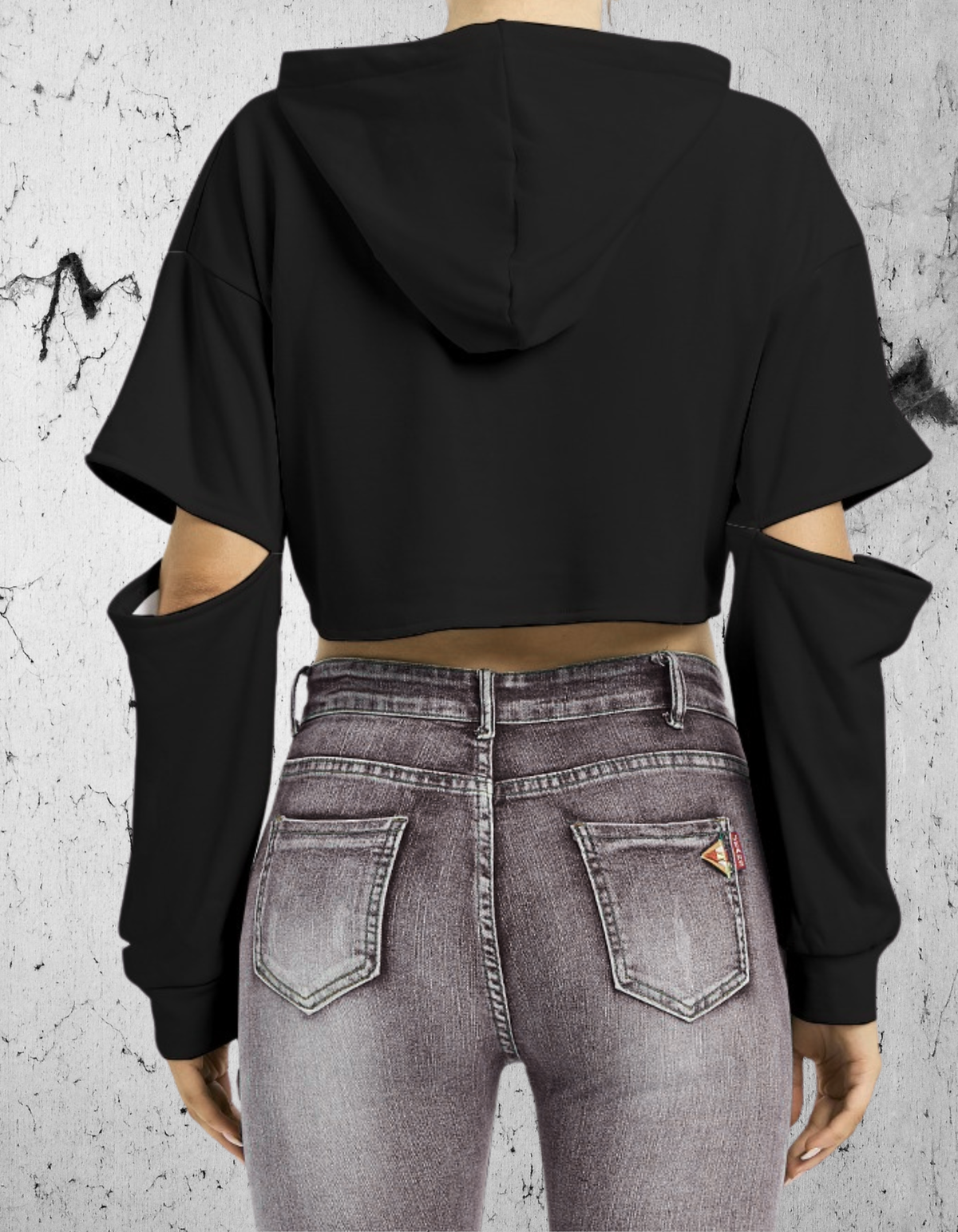 Gothisches Crop-Top Abyssal Rose