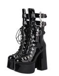 Gothic-Stiefeletten mit Plateau Dark Trace Gothic Boots