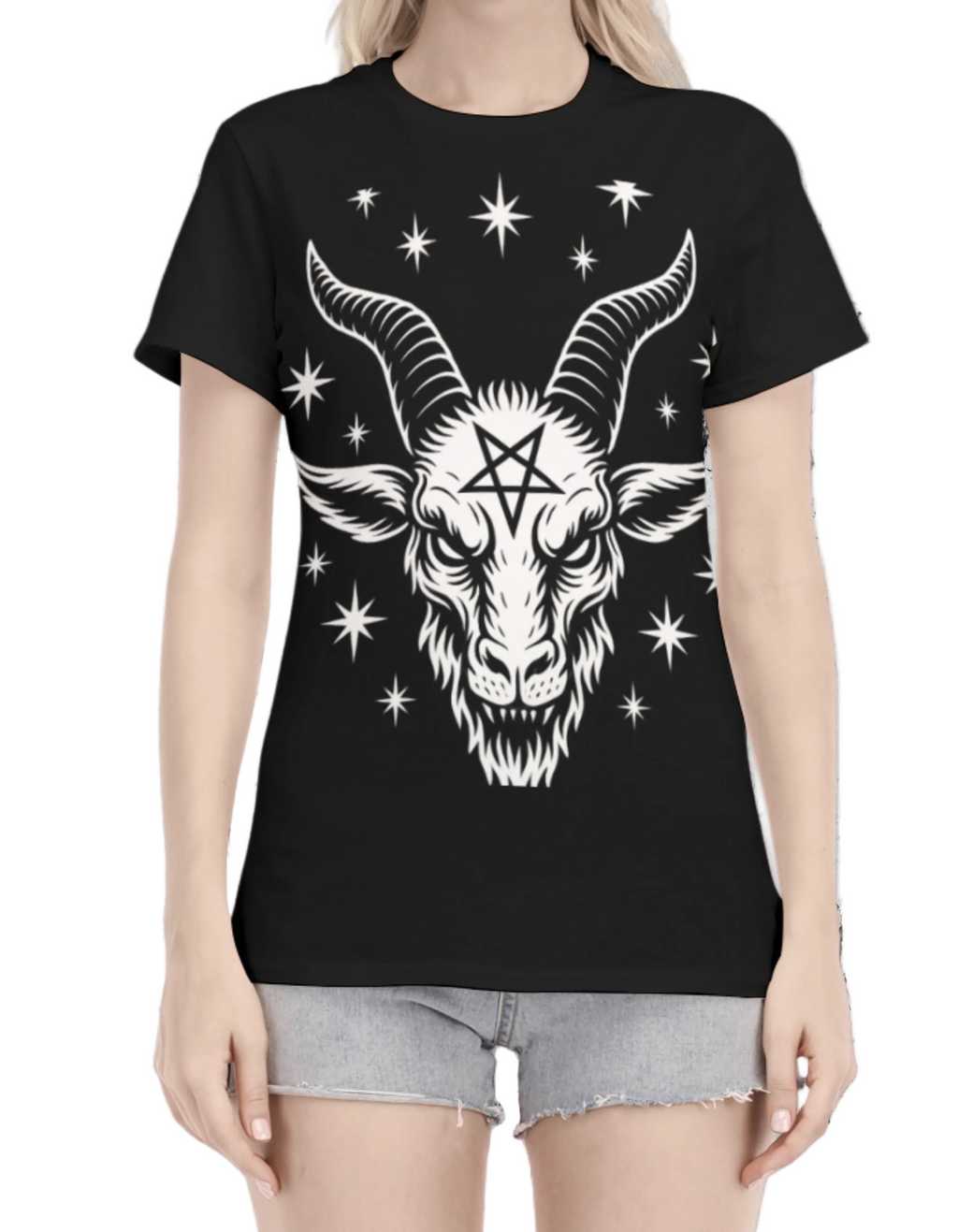 Baumwoll-T-Shirt Wicca Okkult Dämon | Gothic-Wicca