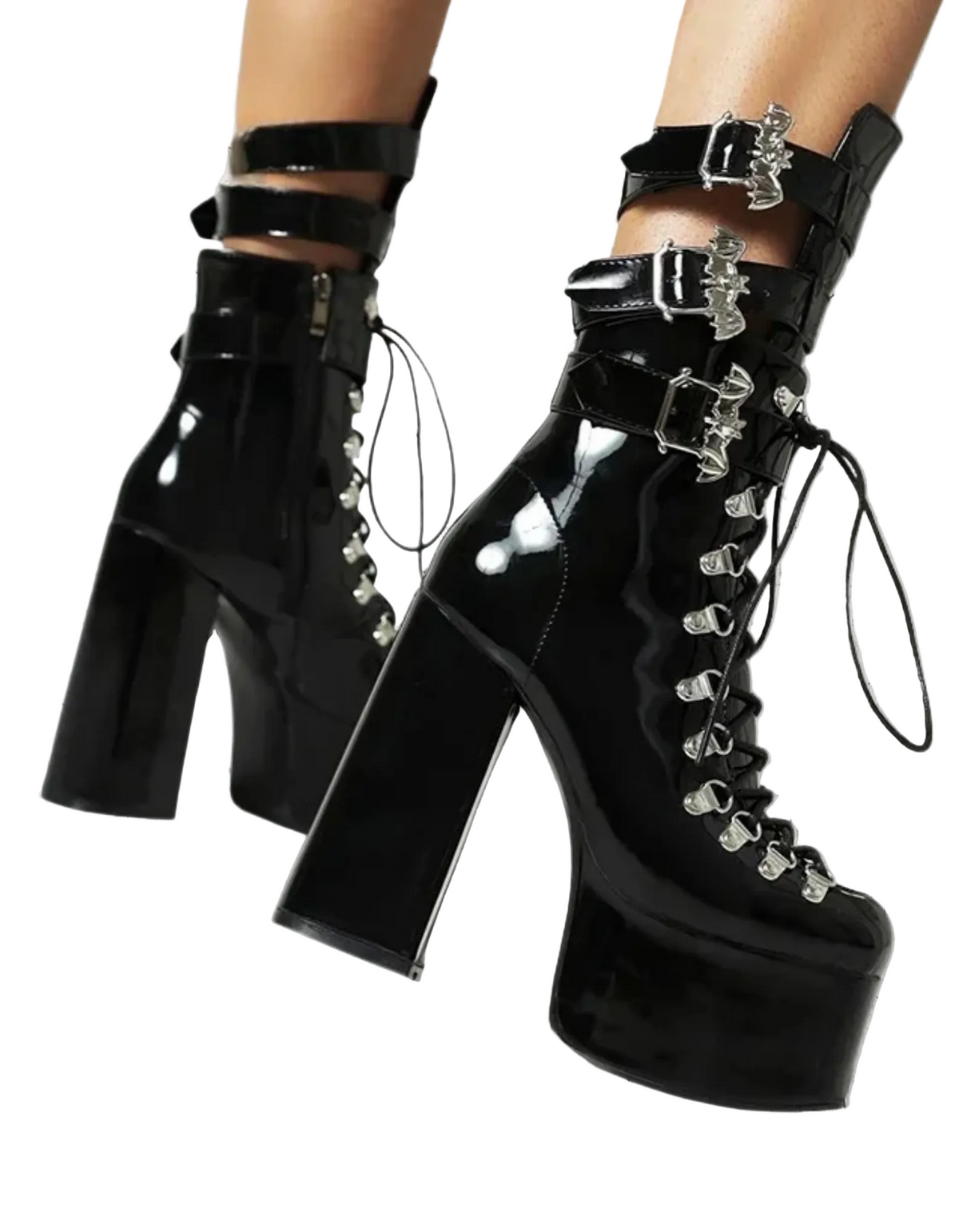 Gothic-Stiefeletten mit Plateau Dark Trace Gothic Boots