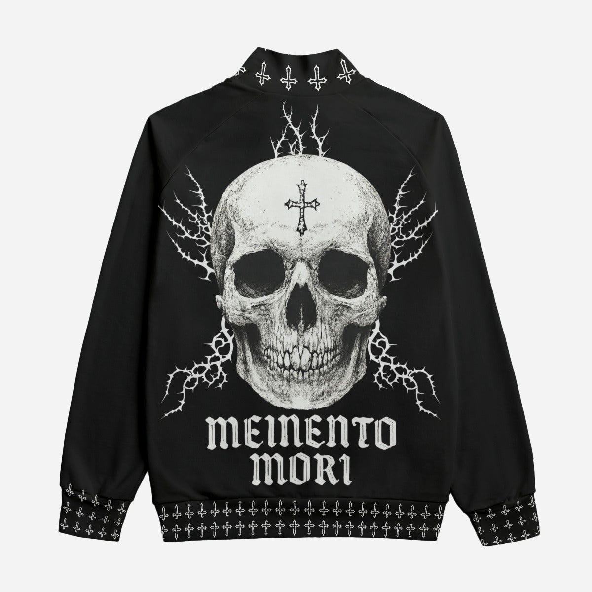Gotische Bomberjacke Darkwear Premium | Black Cathedral II – Pain Skull Legacy | 100% Baumwolle 310 GSM