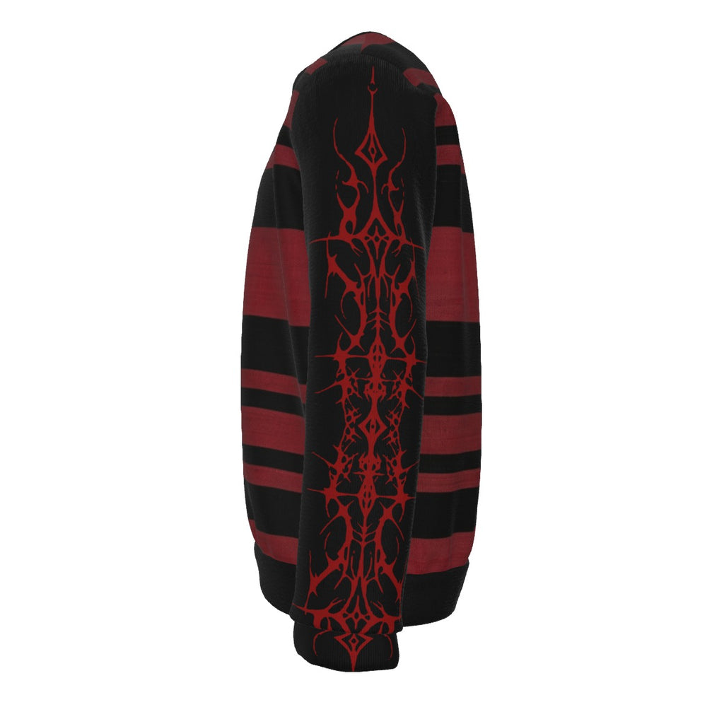 Gothic-Grunge-Streifen-Sweatshirt | Evil Stripes | 100 % Baumwolle 310 GSM