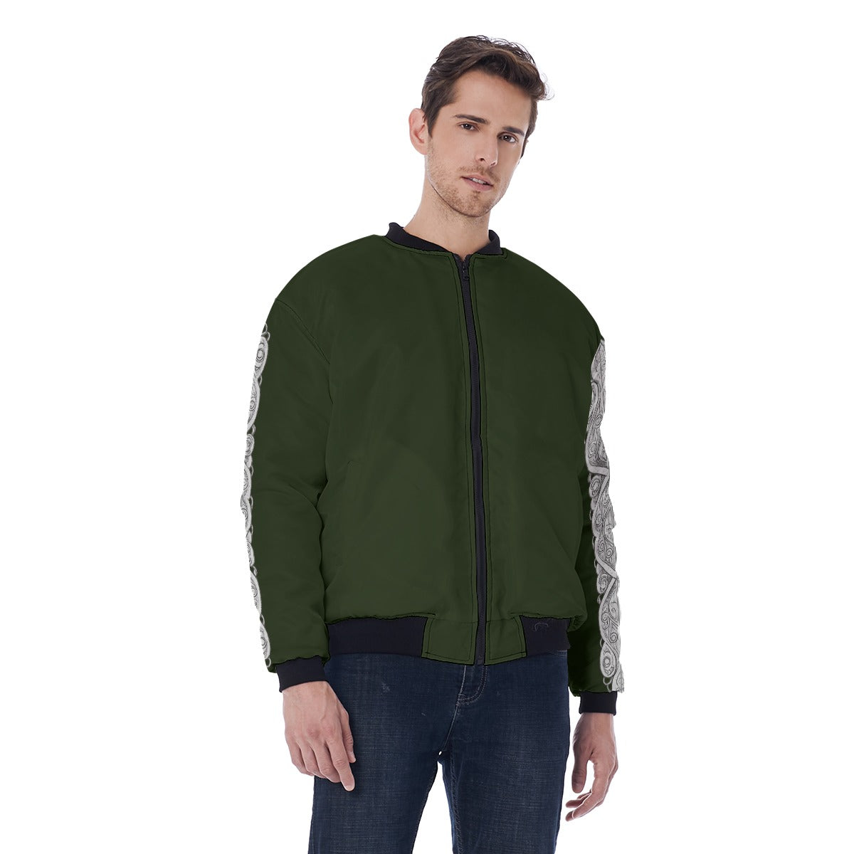 Slawische Gothic-Bomberjacke - Forest Wolf Guard