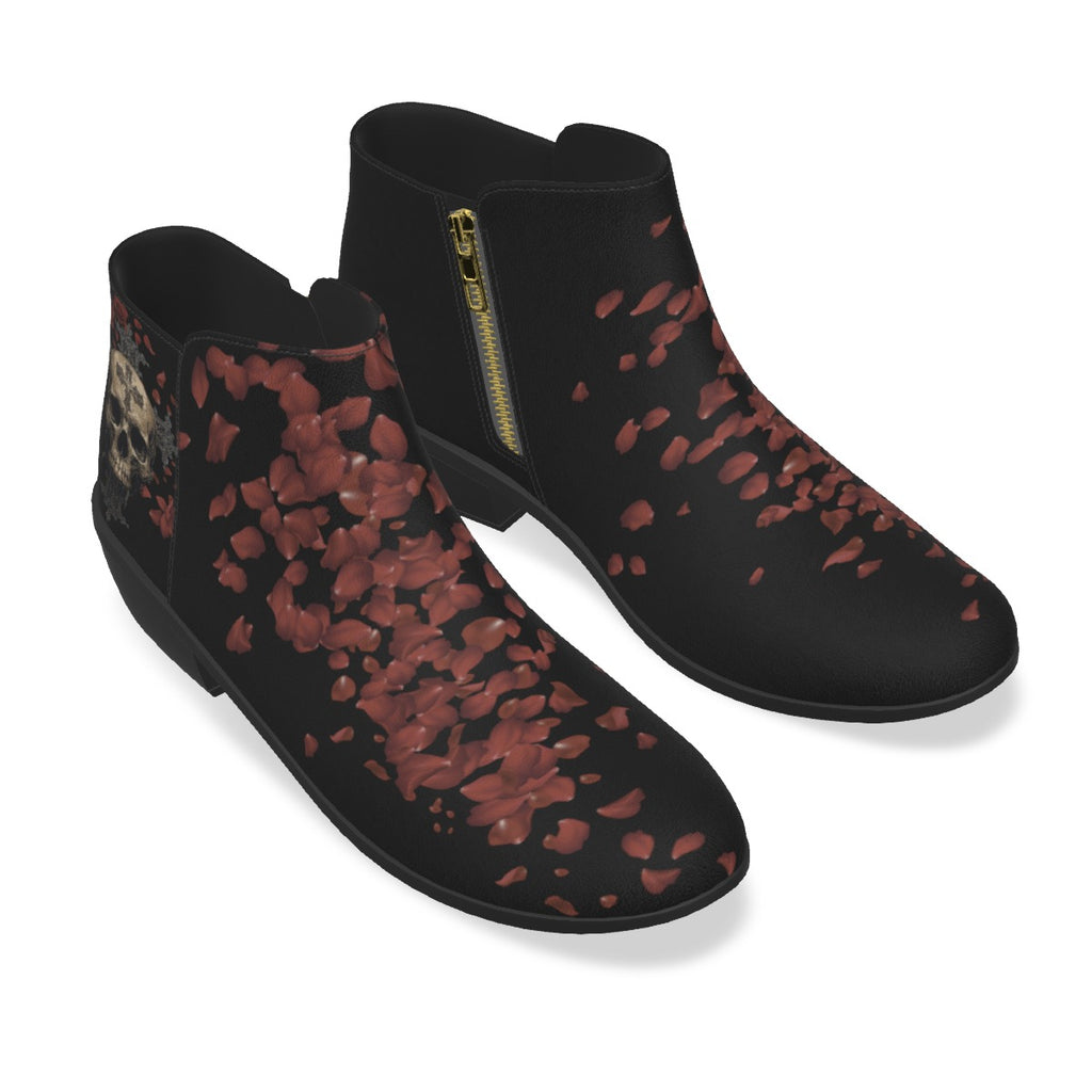 Gothic Schuhe Ökowildleder Romantic Gothic | Rose Gothic Skull