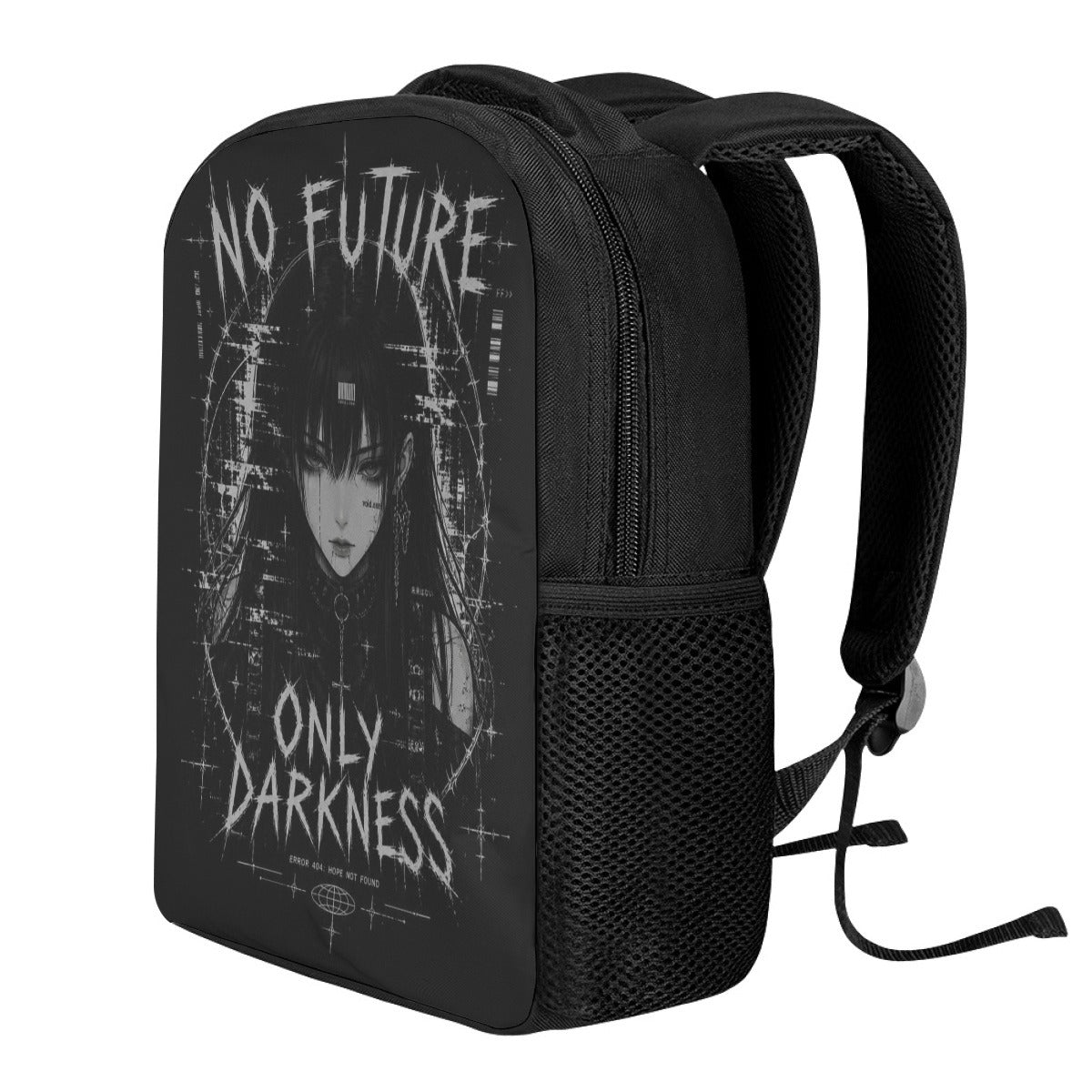 Gotischer Y2K-Rucksack „Only Darkness“ – Darkwear-Rucksack mit Anime-Goth-Motiv