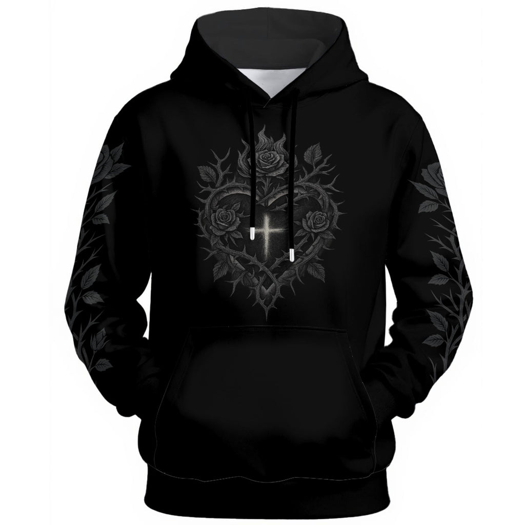 Gotisches Sweatshirt Rose Darkness Heart