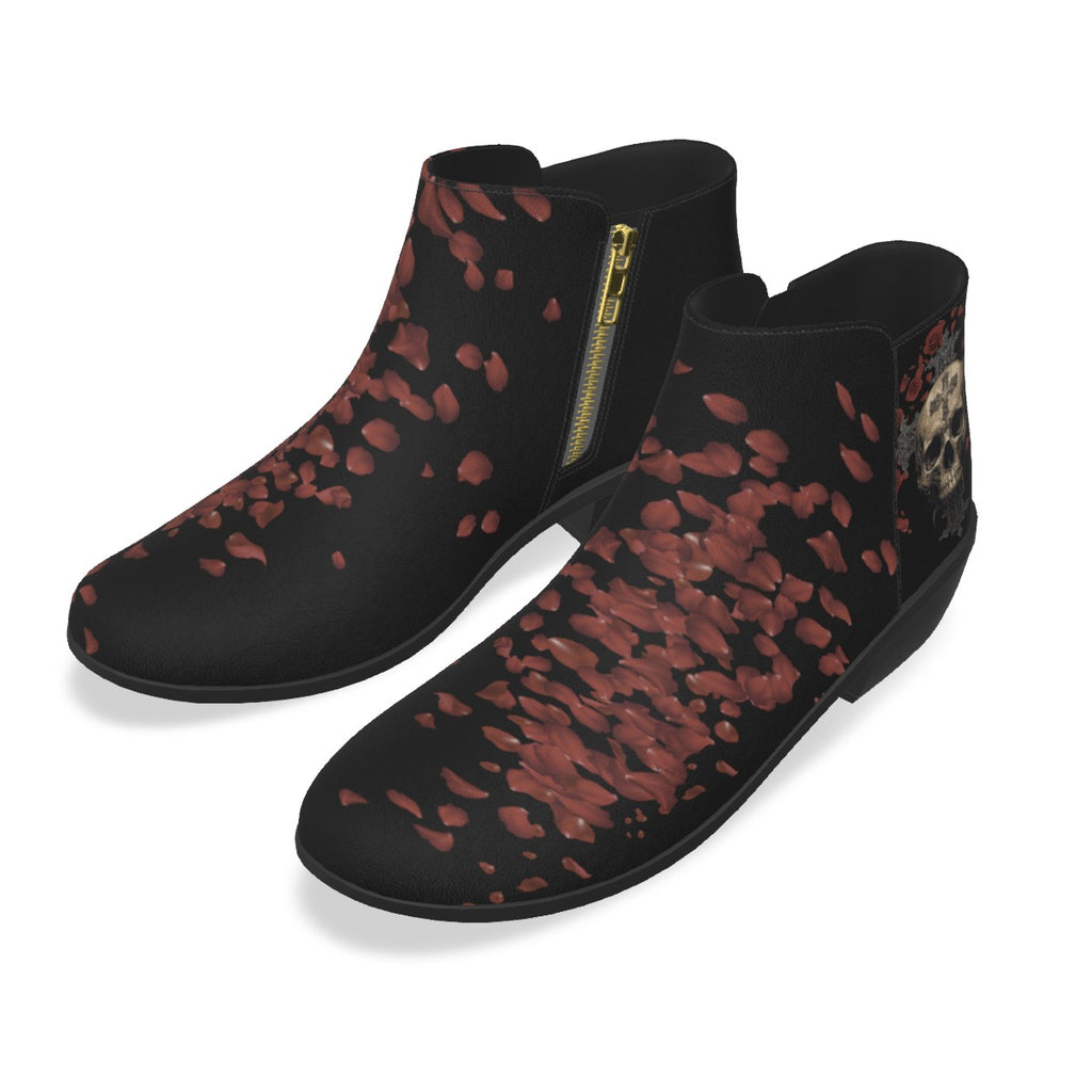 Gothic Schuhe Ökowildleder Romantic Gothic | Rose Gothic Skull