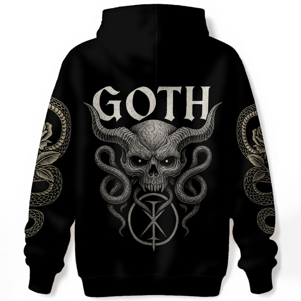 Gothic-Sweatshirt Goth Demon Snake & Rose