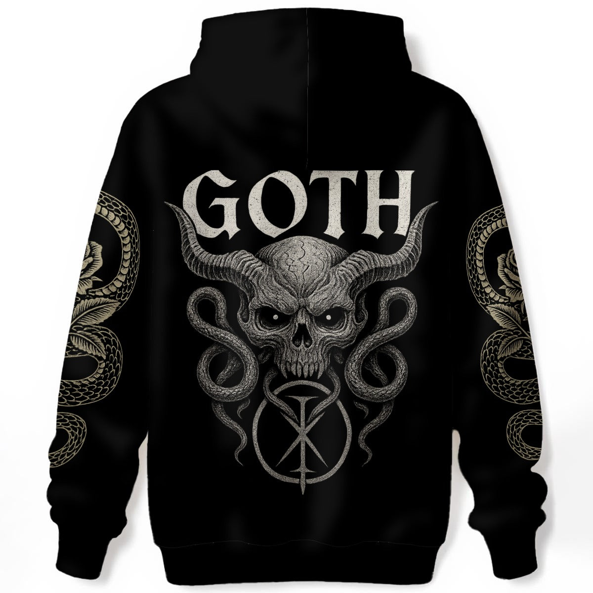 Gothic-Sweatshirt Goth Demon Snake & Rose