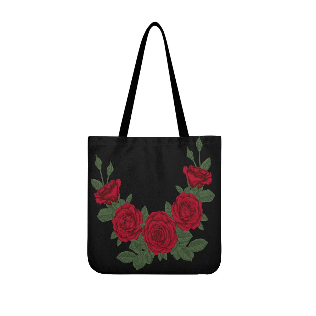 Gotische Tasche Victorian Skull Roses – Dunkle Tote Bag mit Totenköpfen und Rosen