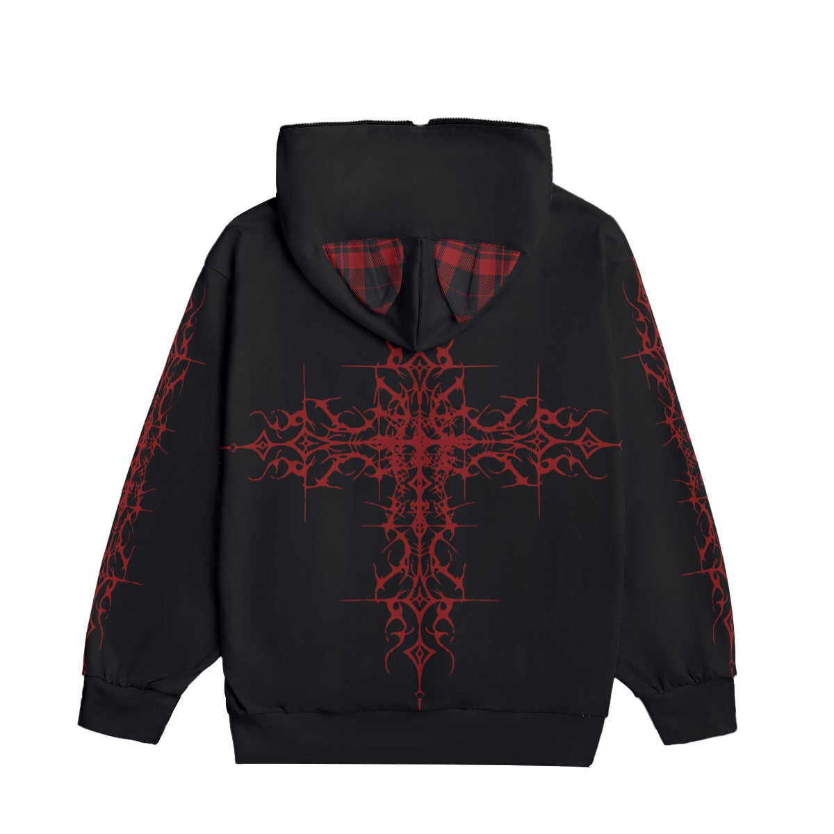 Japanischer Gothic-Harajuku-Hoodie mit Katzenohren | AKAI NEKO Full-Zip