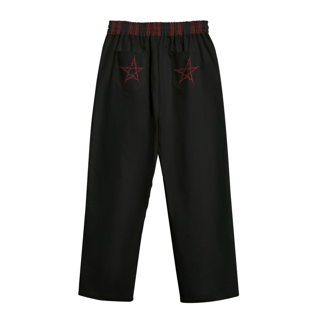 Punk-Grunge-Hose mit rotem Schottenmuster | Crimson Moth – 100 % Baumwolle 245 GSM