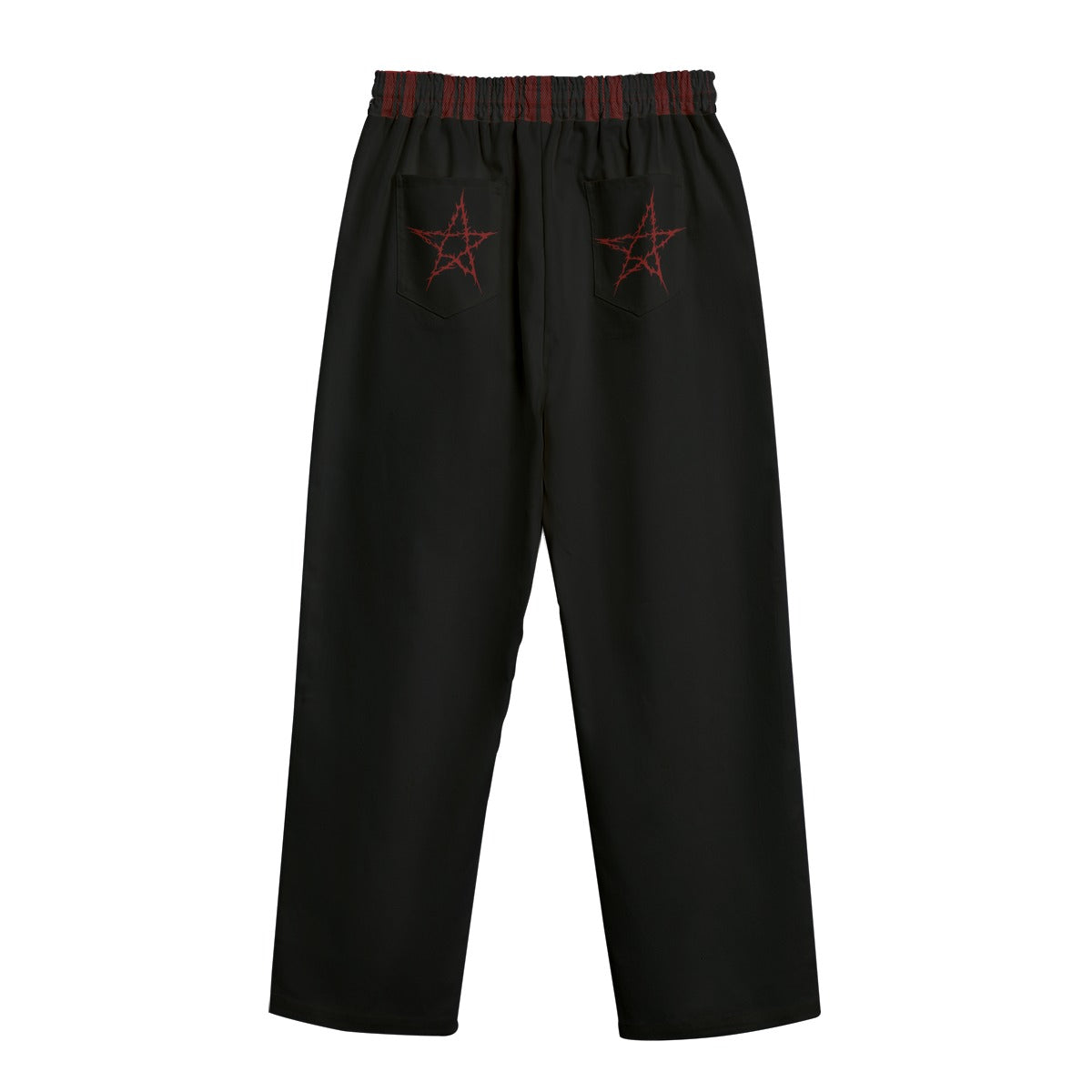 Punk-Grunge-Hose mit rotem Schottenmuster | Crimson Moth – 100 % Baumwolle 245 GSM