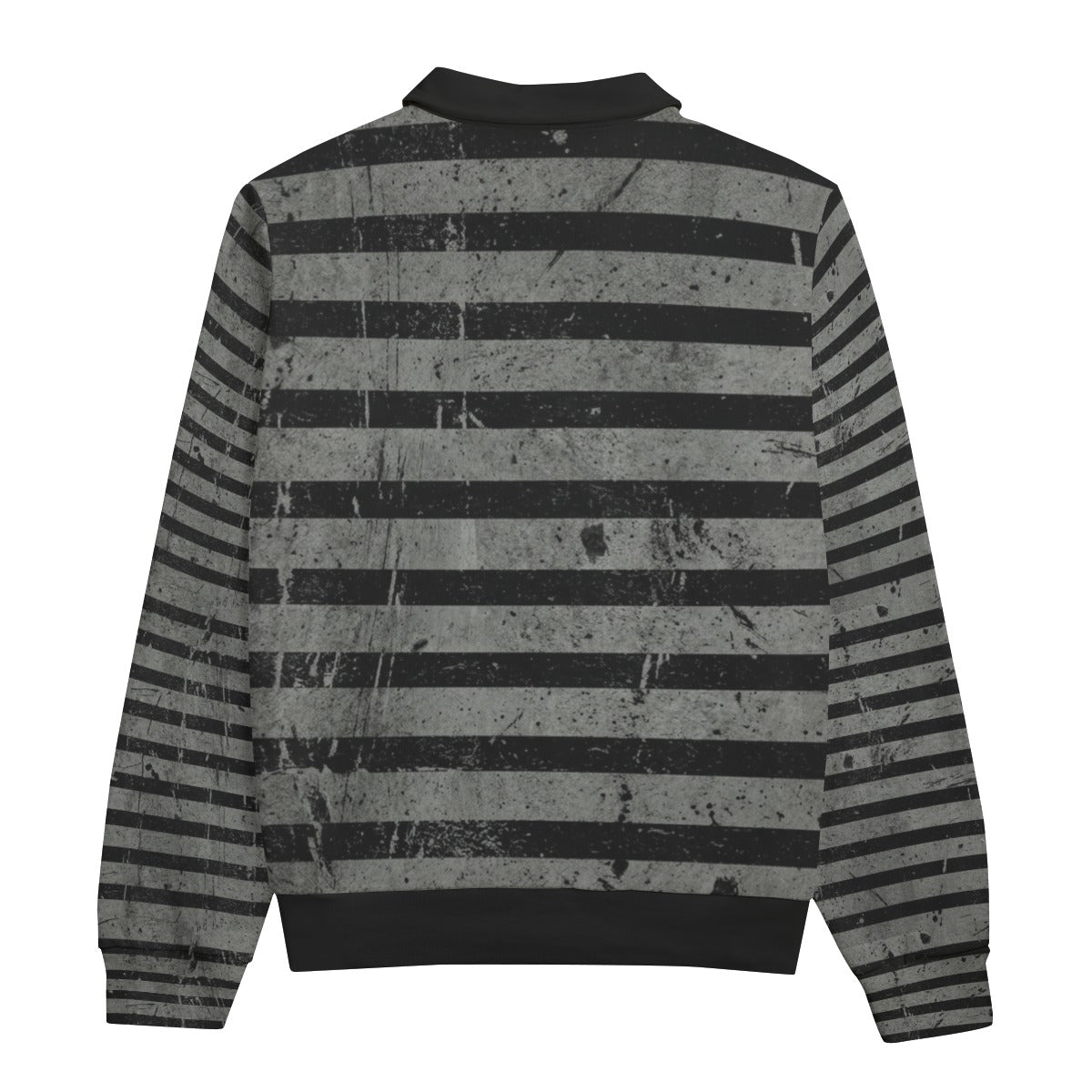 Grunge Sweatshirt mit Streifen und Totenkopf | Half Zip Vintage 310 GSM