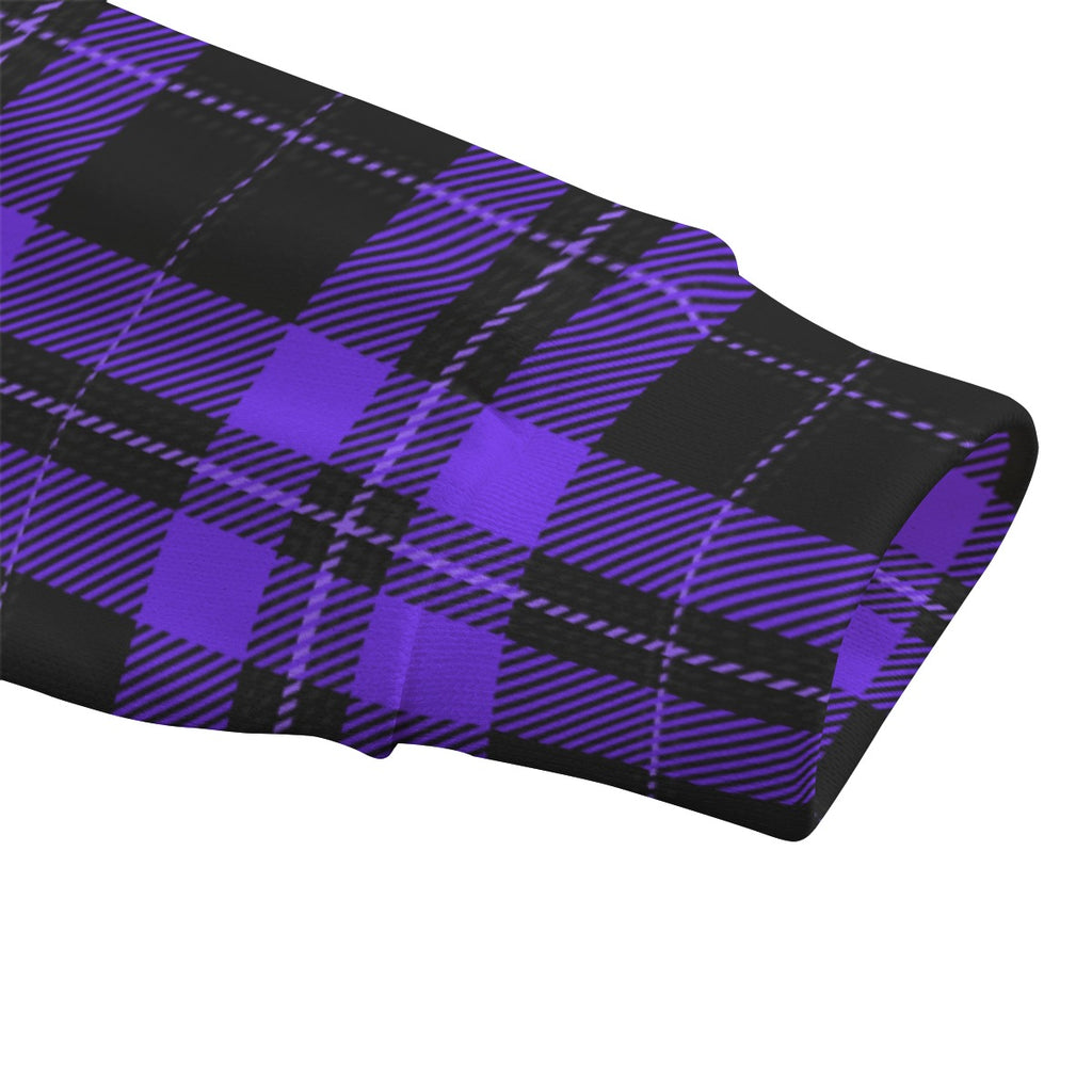 Gothic-Pullover Witchcore Purple Tartan | Midnight Coven | 280 GSM