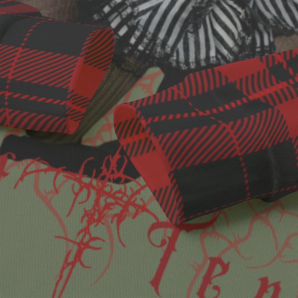 Alternativer Grunge-Pullover Sweet Terror | Red Tartan | 280 GSM