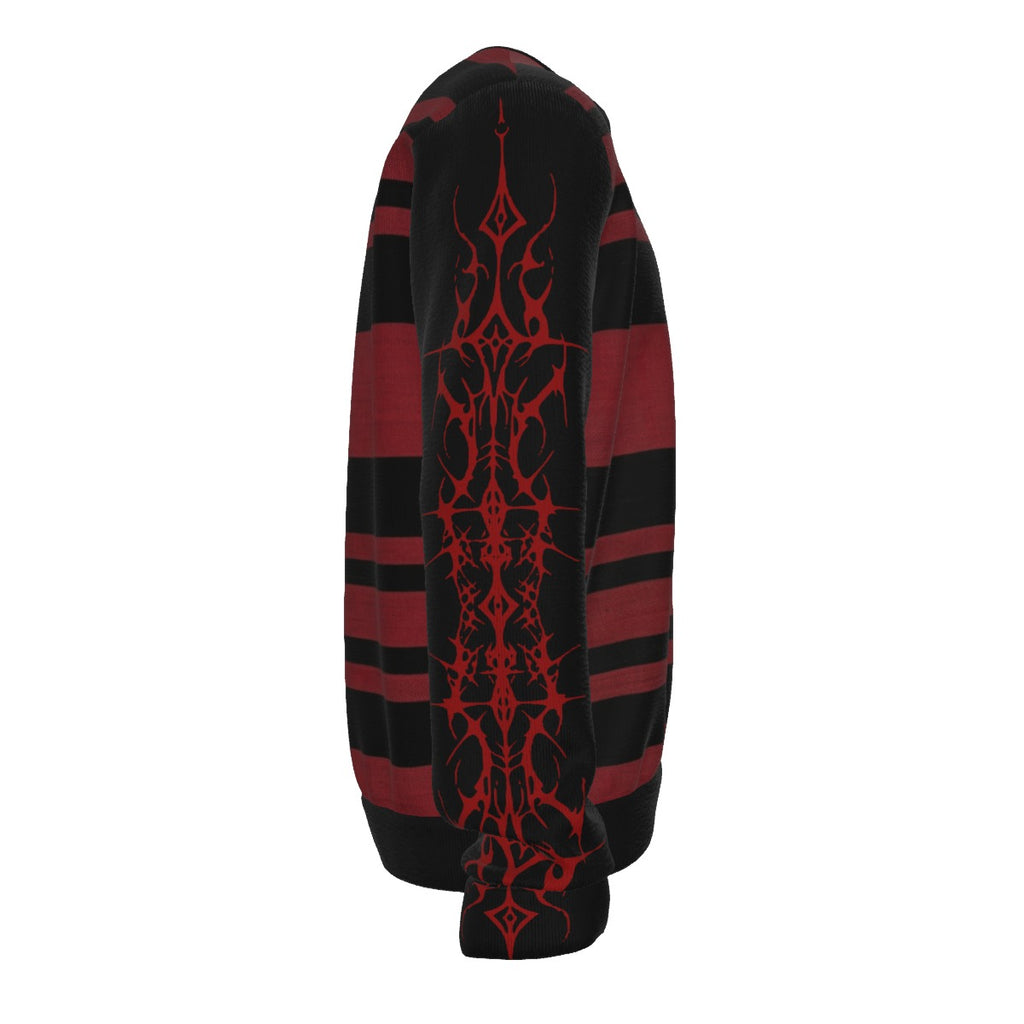 Gothic-Grunge-Streifen-Sweatshirt | Evil Stripes | 100 % Baumwolle 310 GSM