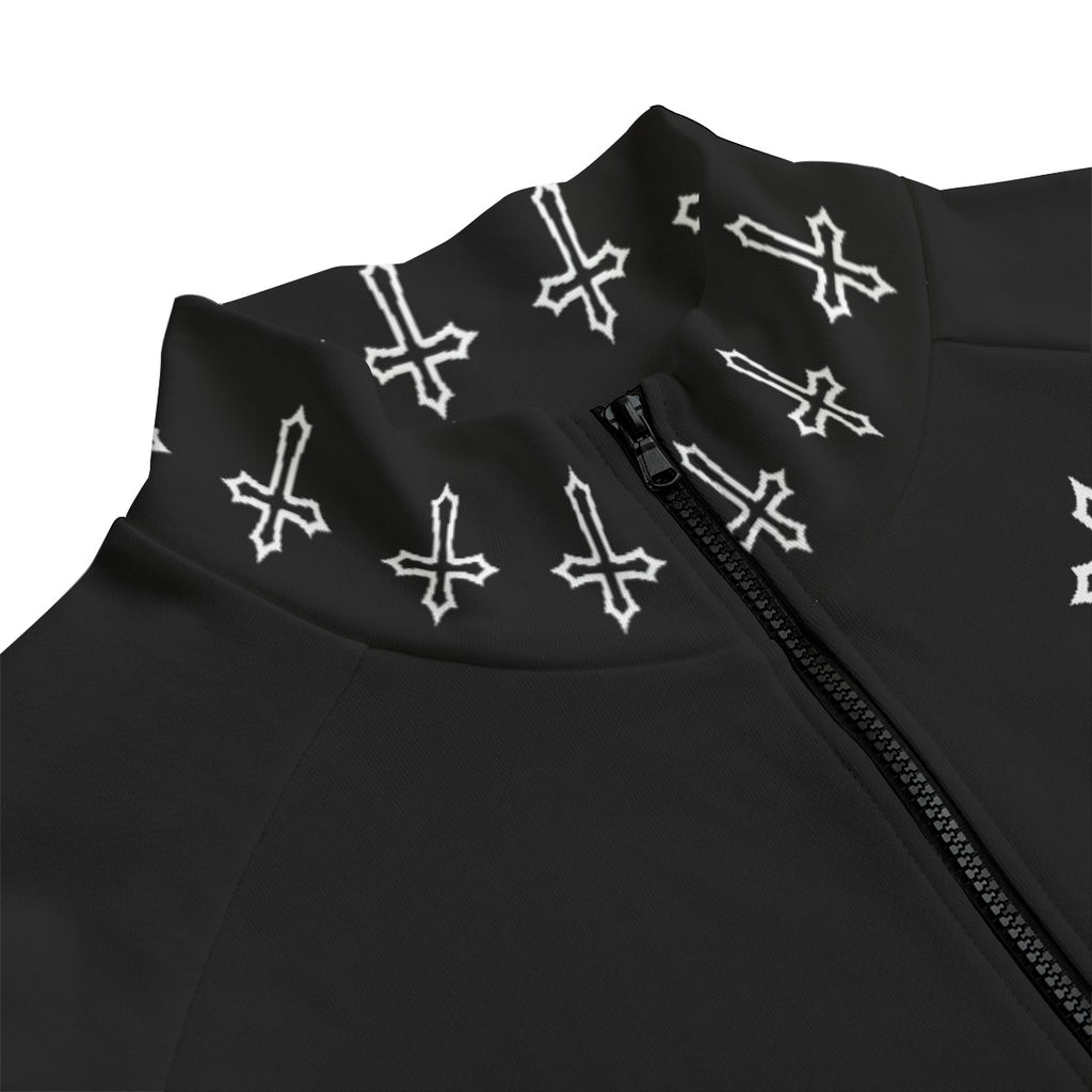 Gotische Bomberjacke Darkwear Premium | Black Cathedral II – Pain Skull Legacy | 100% Baumwolle 310 GSM