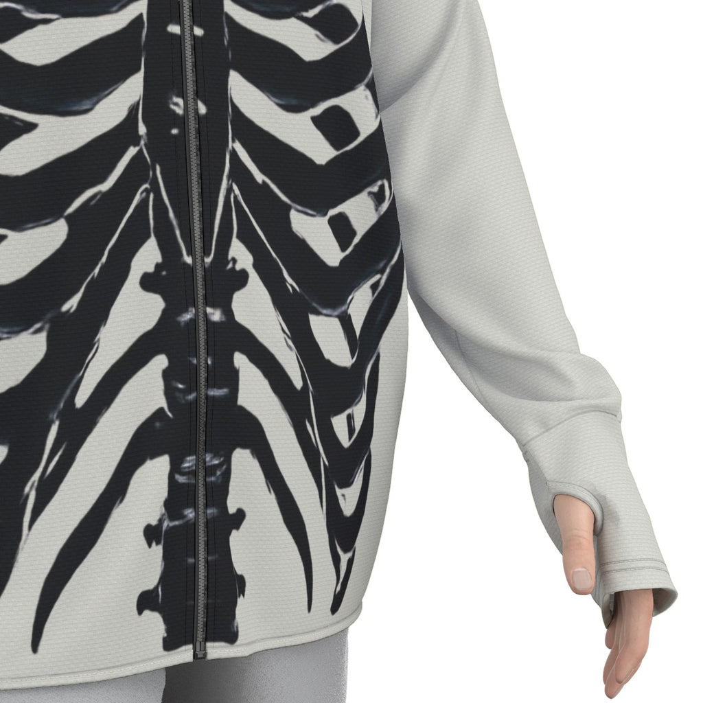 Gotischer UV50+ Unisex-Pullover Skeleton Wings – Leichter Grunge Y2K-Kapuzenpullover SPF50+