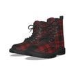 Damen-Punk-Stiefel mit rotem Schottenmuster | Red Rebel Tartan Boots