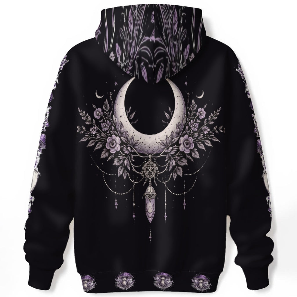 Wickanisches Ritual-Sweatshirt Lunar Wolf – 100% Premium-Baumwolle | Forest Witchcraft & Okkulter Stil