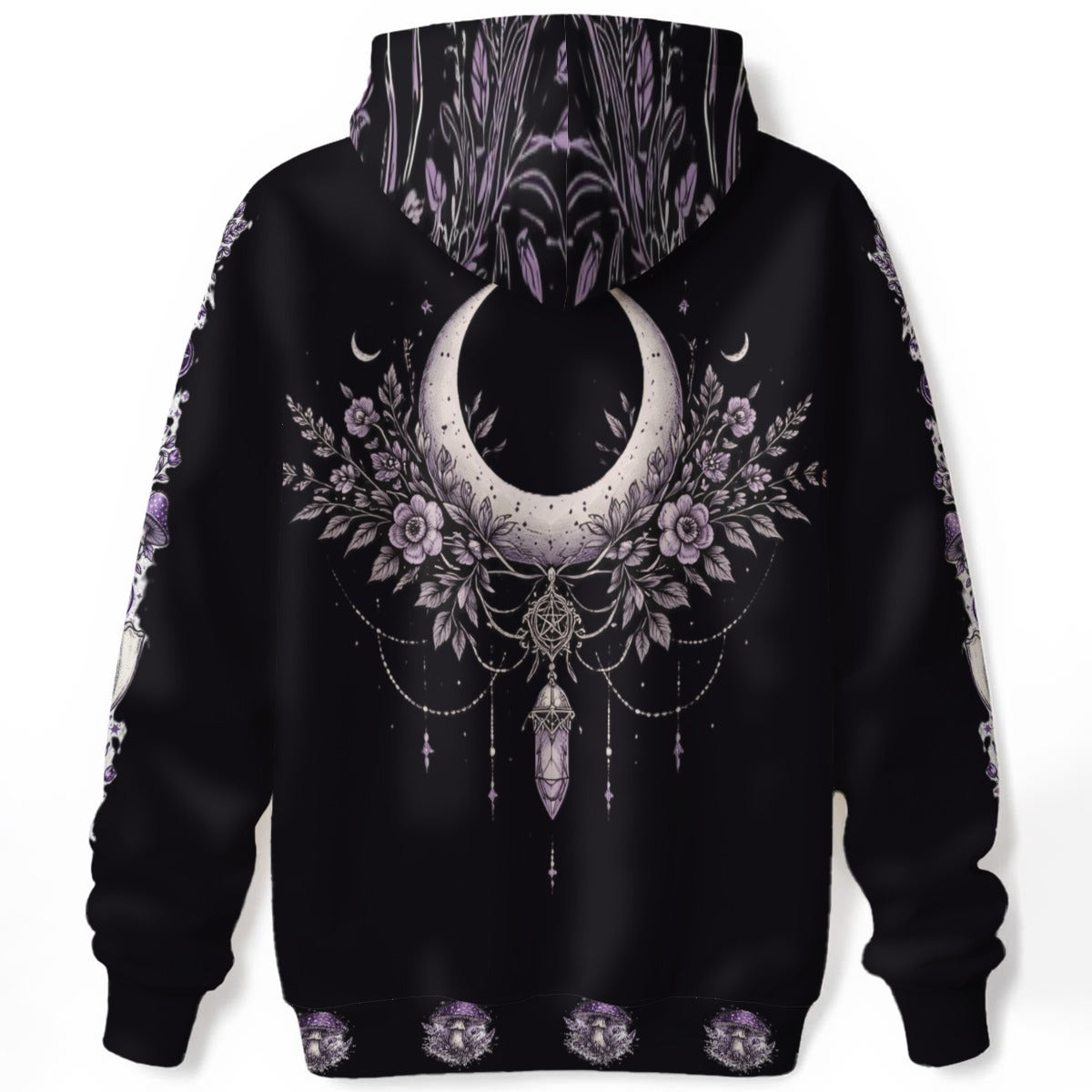 Wickanisches Ritual-Sweatshirt Lunar Wolf – 100% Premium-Baumwolle | Forest Witchcraft & Okkulter Stil