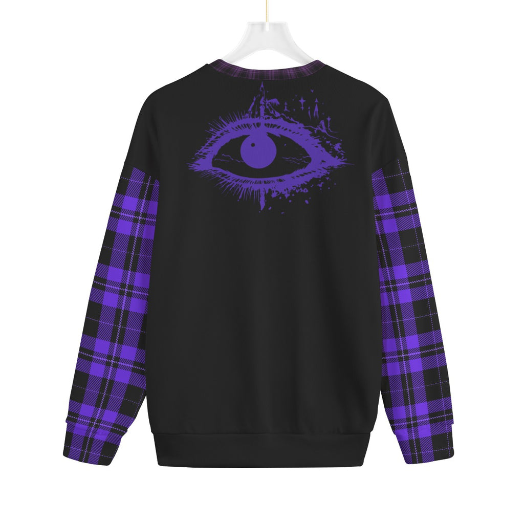 Gothic-Pullover Witchcore Purple Tartan | Midnight Coven | 280 GSM