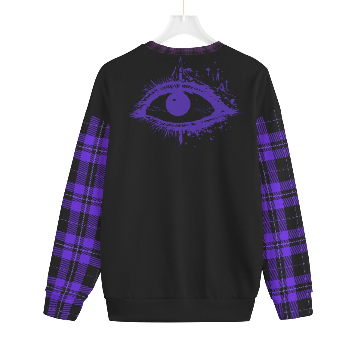 Gothic-Pullover Witchcore Purple Tartan | Midnight Coven | 280 GSM