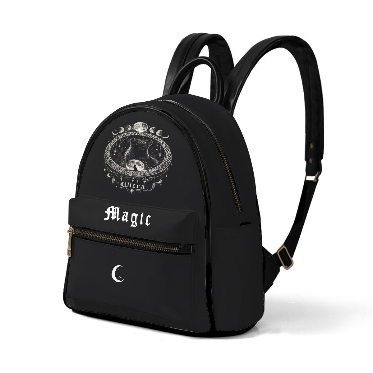 Gothic Wicca-Zauber-Rucksack – Schwarzer Gothic-Rucksack Witchcore Mond | Dark Aesthetic Tasche