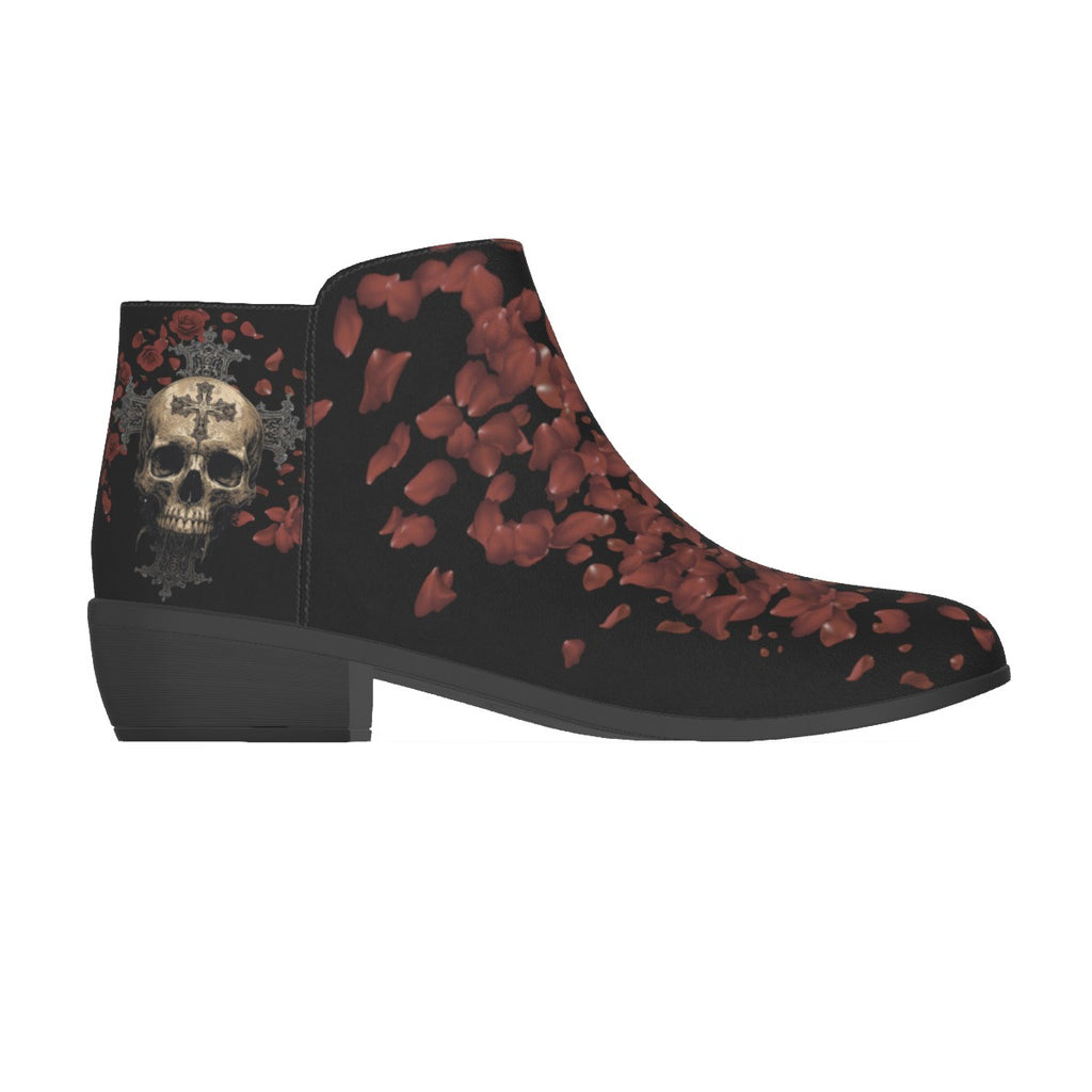 Gothic Schuhe Ökowildleder Romantic Gothic | Rose Gothic Skull