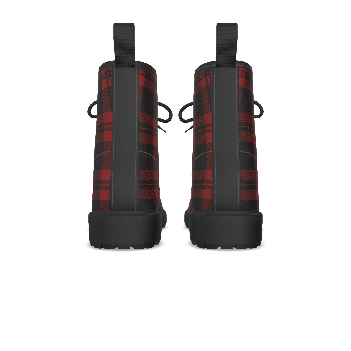 Damen-Punk-Stiefel mit rotem Schottenmuster | Red Rebel Tartan Boots