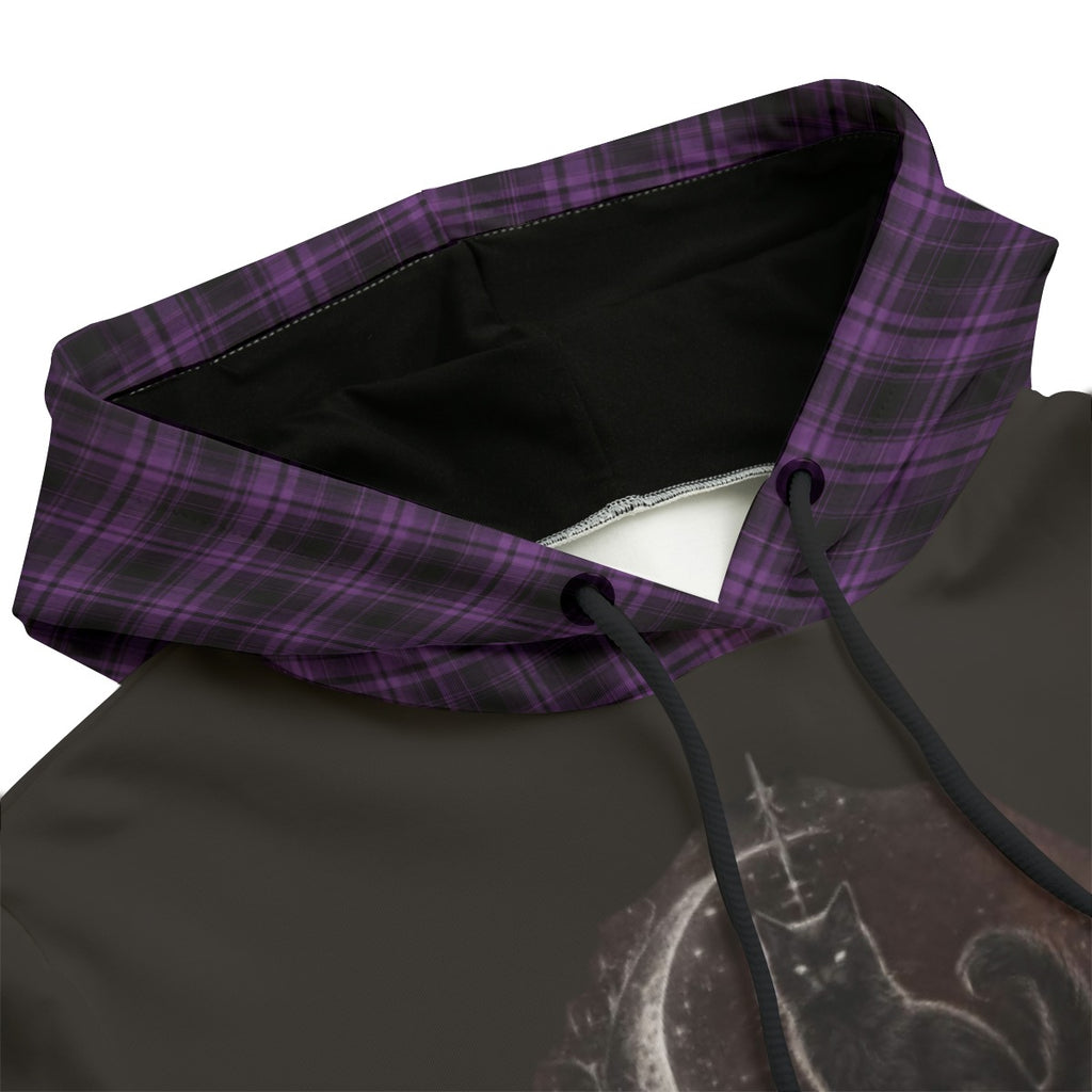 Gotischer Witchcore-Hoodie mit Katze und Mondphasen | Lunar Cat Coven Hoodie