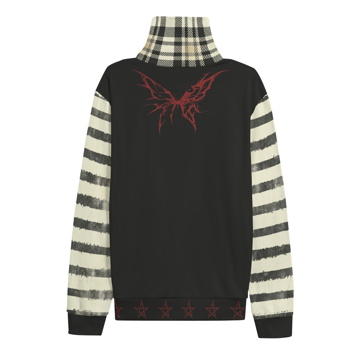 Alternativer Grunge-Rollkragenpullover Sweet Terror – Faded Stripes | 280 GSM