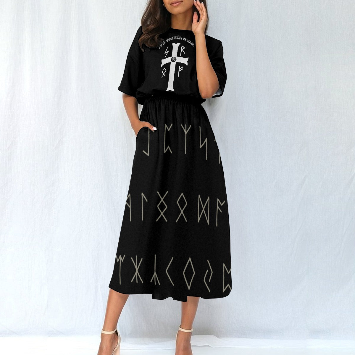 Gotisches Runenkleid Goth-Wicca