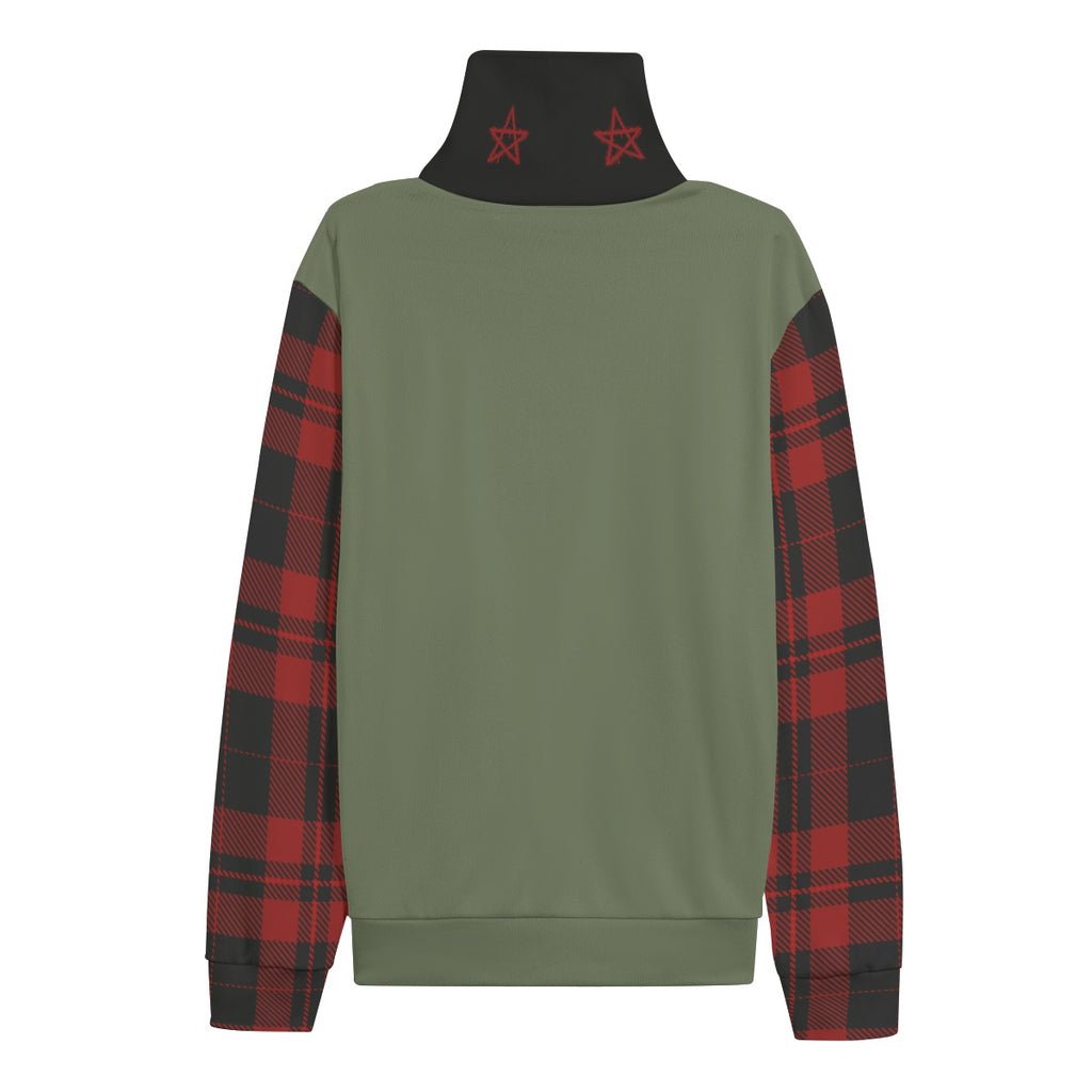 Alternativer Grunge-Pullover Sweet Terror | Red Tartan | 280 GSM