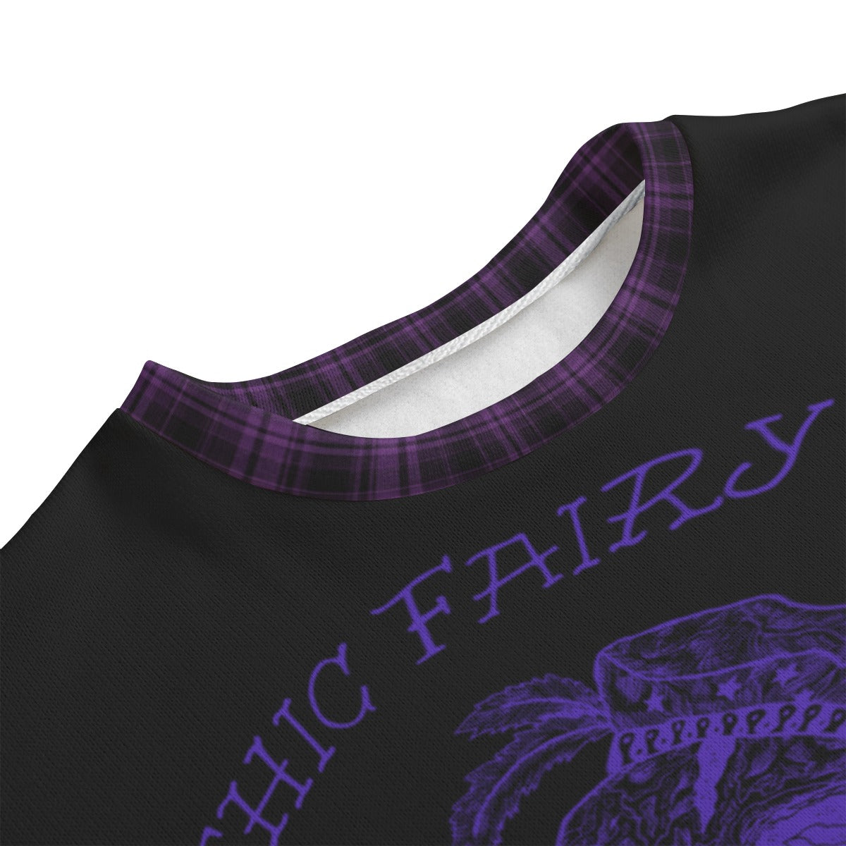 Gothic-Pullover Witchcore Purple Tartan | Midnight Coven | 280 GSM