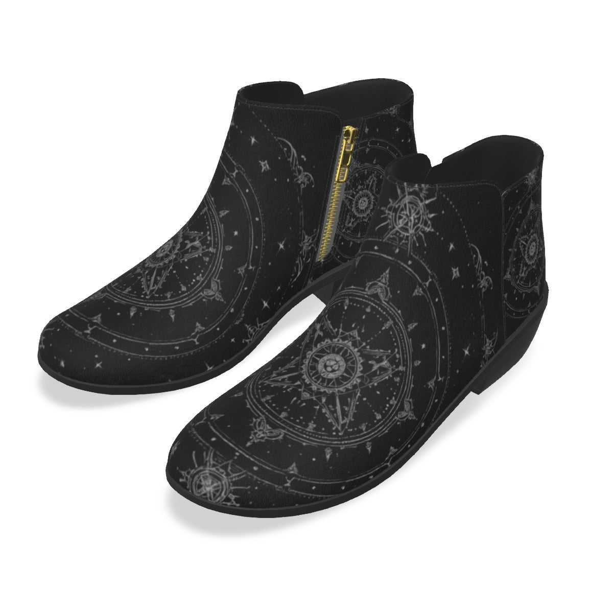 Gotische Damenstiefel Celestial Silver Witchcore | Celestial Gothic Boots
