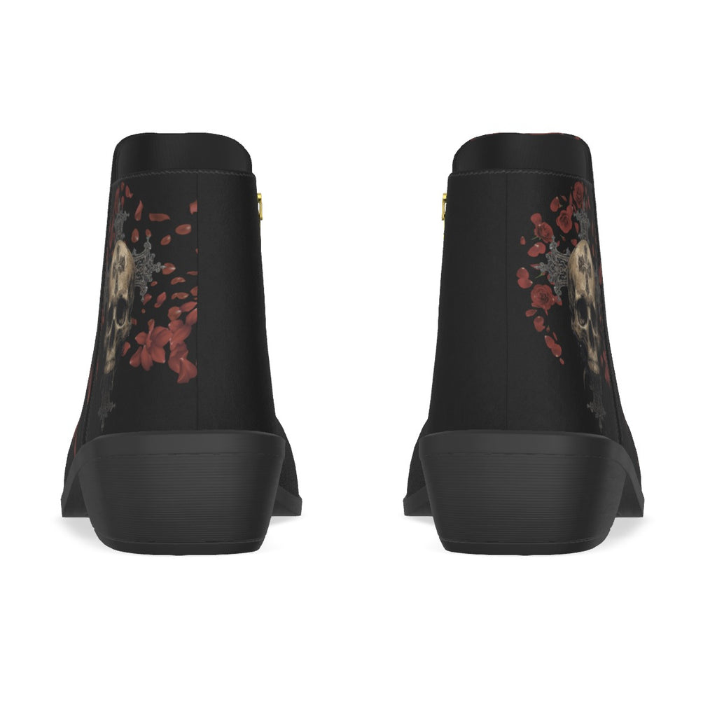 Gothic Schuhe Ökowildleder Romantic Gothic | Rose Gothic Skull
