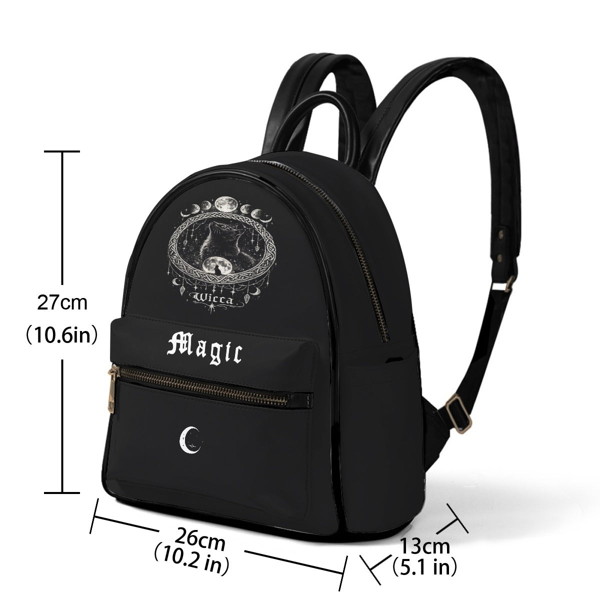 Gothic Wicca-Zauber-Rucksack – Schwarzer Gothic-Rucksack Witchcore Mond | Dark Aesthetic Tasche