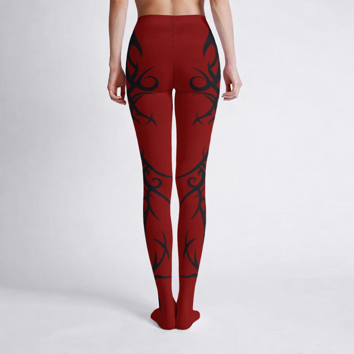 Damen Gothic Nylon-Strumpfhose Rot - Vampire Gothic Tights